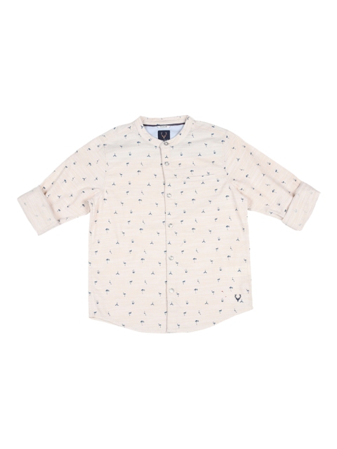 

Allen Solly Junior Boys Beige Regular Fit Printed Casual Shirt
