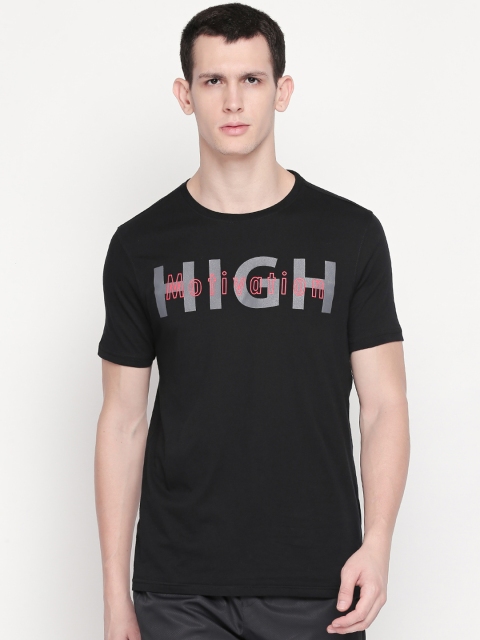 

Ajile by Pantaloons Men Black Printed Round Neck Pure Cotton T-shirt