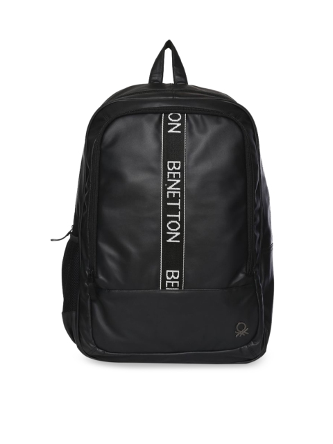

United Colors of Benetton Unisex Black Solid Backpack