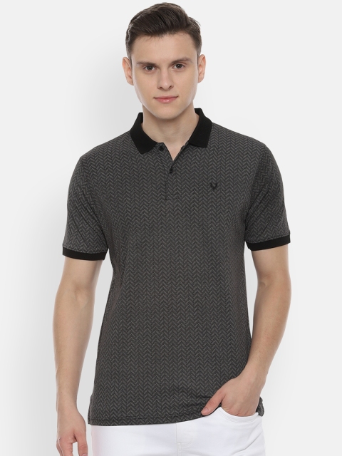 

Allen Solly Men Black Printed Polo Collar T-shirt