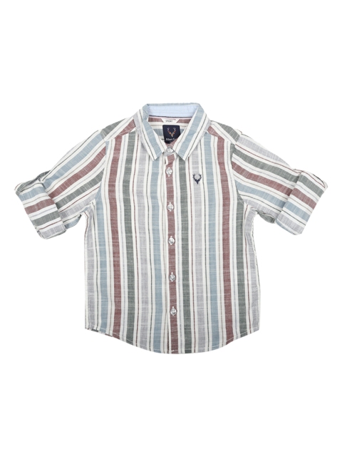 

Allen Solly Junior Boys Multicoloured Regular Fit Striped Casual Shirt, Multi