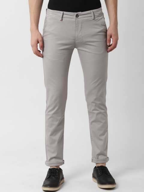 

Peter England Casuals Men Grey Slim Fit Solid Regular Trousers