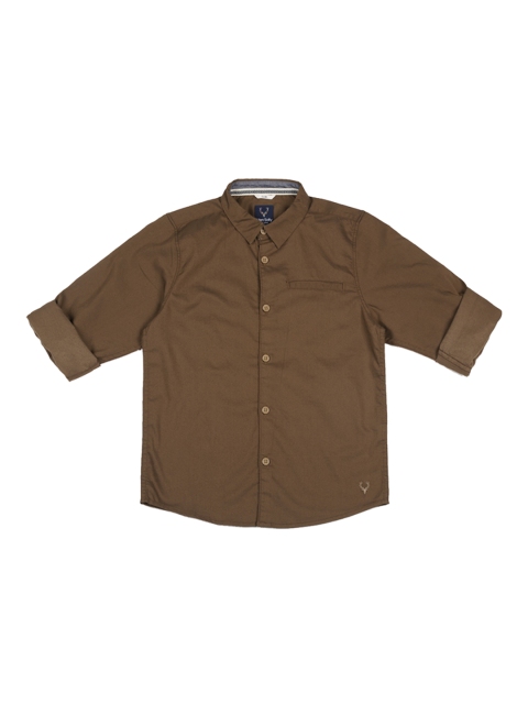 

Allen Solly Junior Boys Brown Regular Fit Solid Casual Shirt