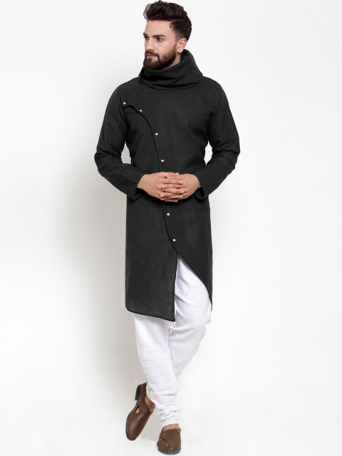 

TREEMODA Men White & Black Solid Kurta with Churidar