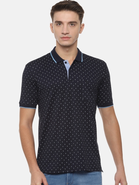 

Allen Solly Men Black Printed Polo Collar T-shirt