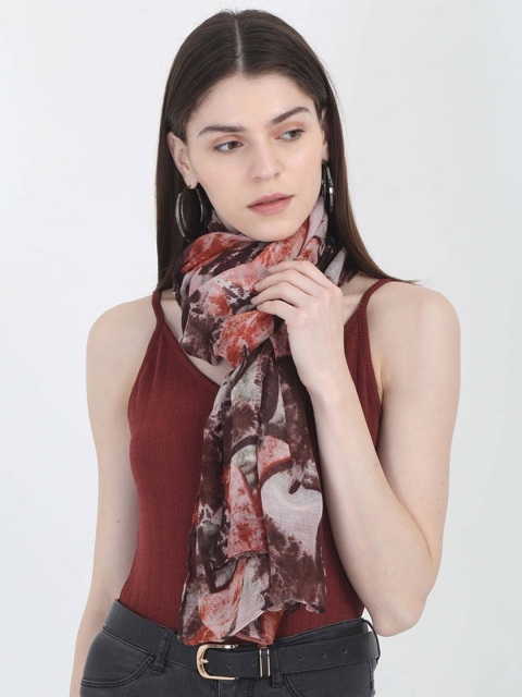 

FabSeasons Brown Printed Scarf