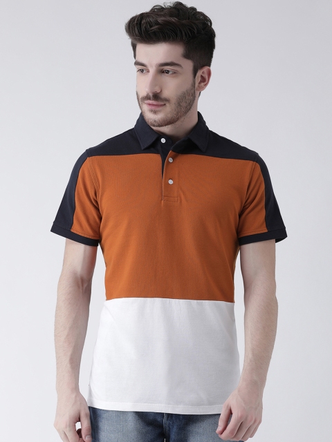 

Leo Sansini Men White & Black Colourblocked Polo Collar T-shirt