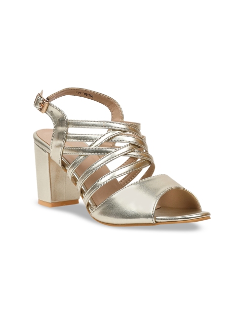 

pelle albero Women Gold-Toned Solid Peep Toes