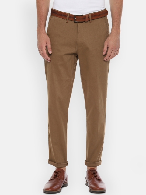 

V Dot Men Khaki Slim Fit Solid Regular Trousers