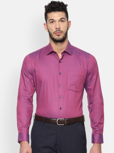 

Van Heusen Men Pink & Blue Slim Fit Self Design Formal Shirt