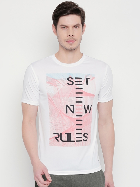 

Ajile by Pantaloons Men White Printed Round Neck Pure Cotton T-shirt