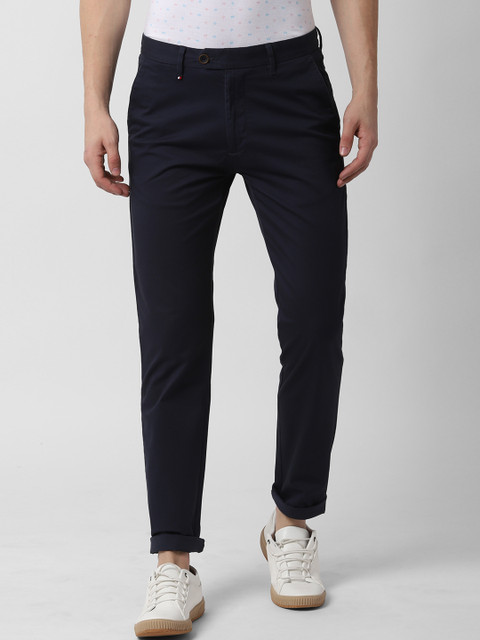 

Peter England Casuals Men Navy Blue Slim Fit Solid Regular Trousers