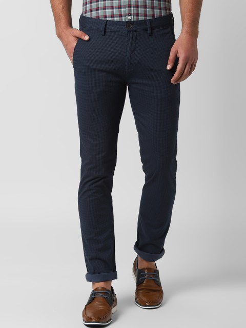 

Peter England Casuals Men Navy Blue Slim Fit Solid Regular Trousers