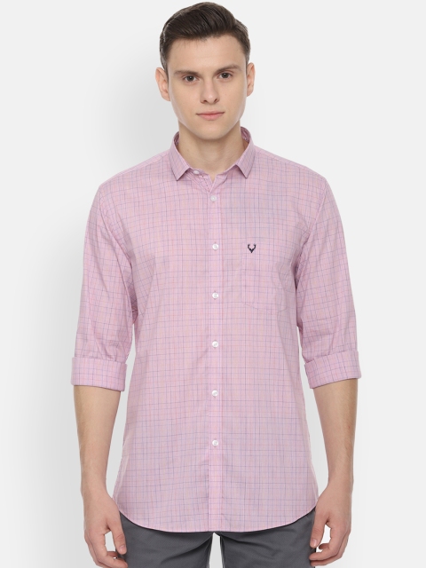 

Allen Solly Men Pink Slim Fit Checked Casual Shirt