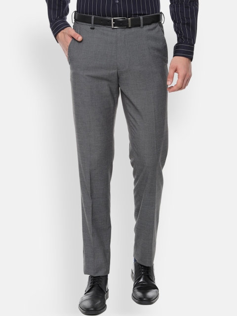 

Van Heusen Men Grey Slim Fit Solid Formal Trousers