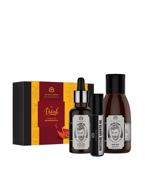 THE MAN COMPANY Beard & Mooch Care Diwali Gift Set 138 ml, Black