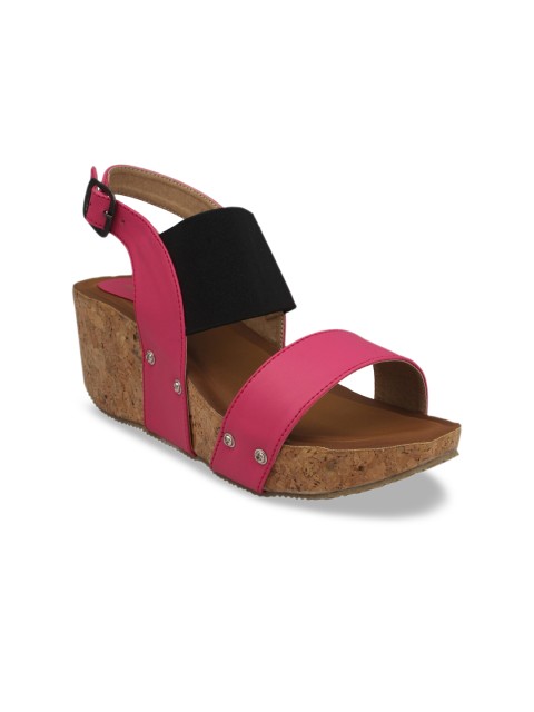 

pelle albero Women Pink & Black Colourblocked Sandals