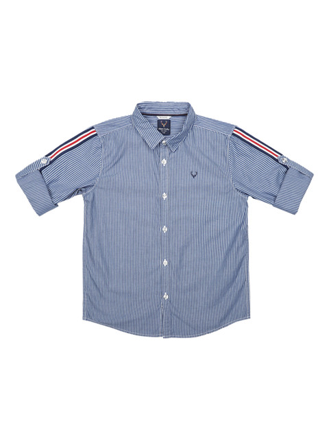 

Allen Solly Junior Boys Blue & White Regular Fit Striped Casual Shirt