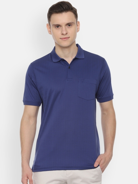 

Allen Solly Men Navy Blue Solid Polo Collar T-shirt