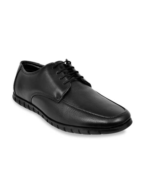 

Allen Cooper Men Black Solid Leather Derbys