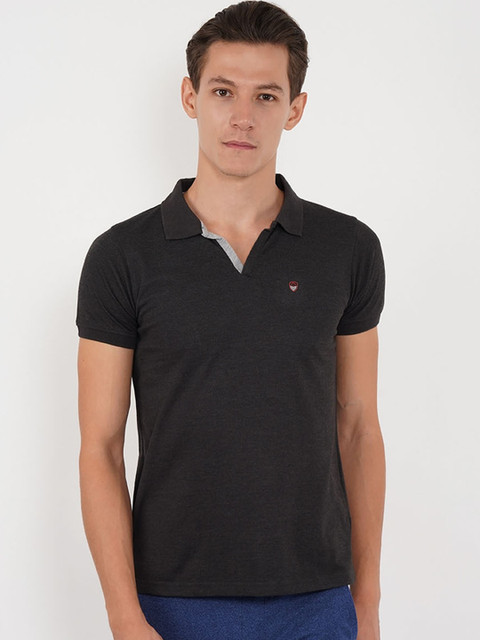 

Sweet Dreams Men Charcoal Grey Solid T-shirt