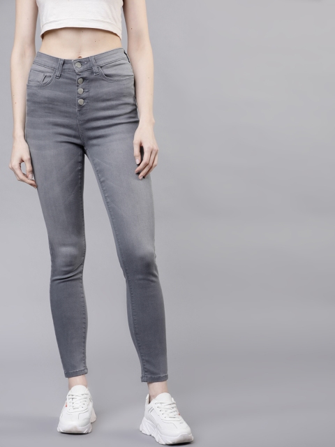 

Tokyo Talkies Women Grey Super Skinny Fit Mid-Rise Clean Look Stretchable Jeans