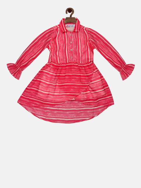 

First Kick Girls Candy Striped Pink Shirt Dress