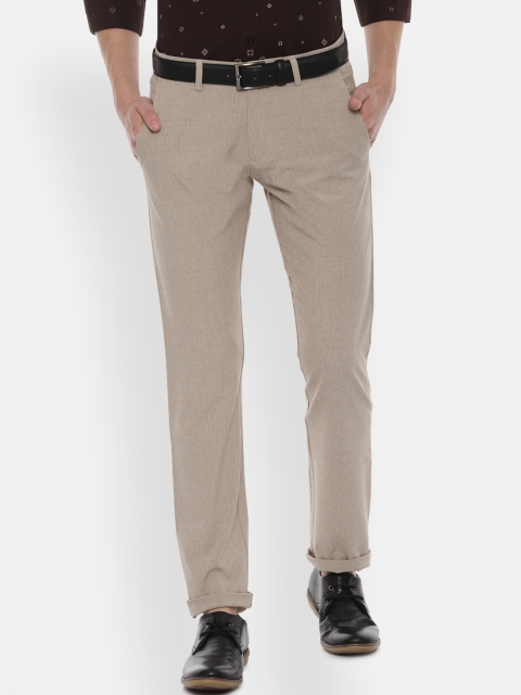 

Allen Solly Sport Men Beige Slim Fit Self Design Regular Trousers