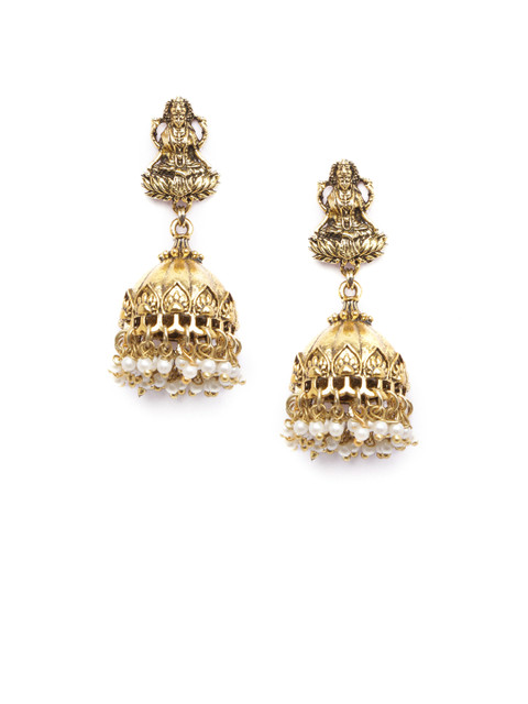 

DIVA WALK Gold-Toned Dome Shaped Jhumkas