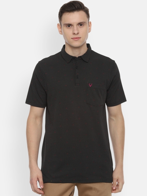 

Allen Solly Men Black Printed Polo Collar T-shirt