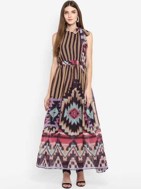 

TRENDY DIVVA Women Striped Multicoloured Maxi Dress, Multi