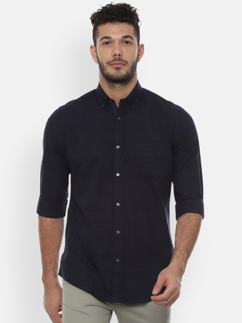 

Van Heusen Sport Men Navy Blue Slim Fit Solid Casual Shirt
