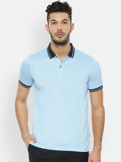 

Van Heusen Men Blue Solid Polo Collar T-shirt