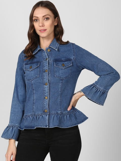 

StyleStone Women Blue Solid Denim Jacket