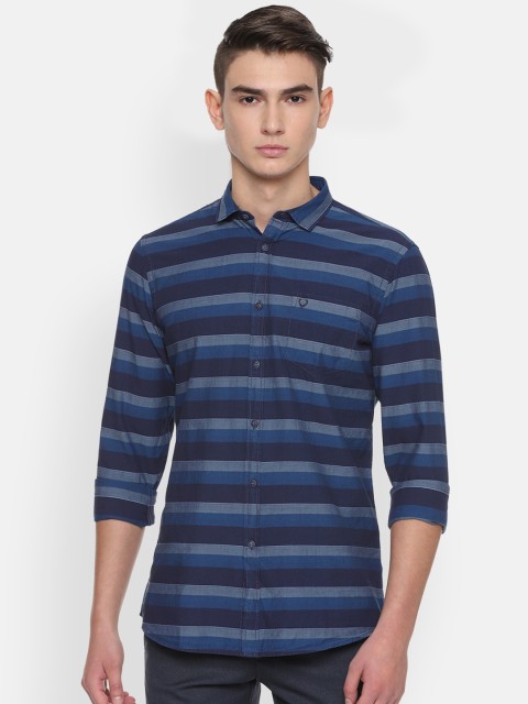 

Allen Solly Sport Men Navy Blue Regular Fit Striped Casual Shirt