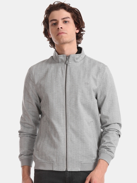 

Arrow Sport Men Grey Solid Bomber Jacket