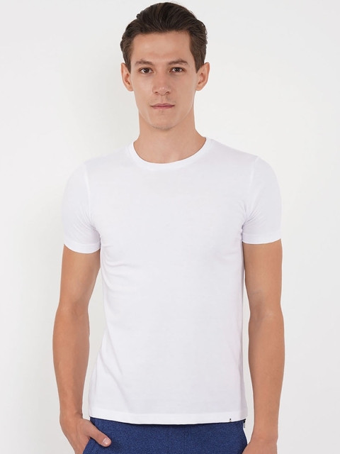 

Sweet Dreams Men White Solid Lounge Tshirt 8907668790316