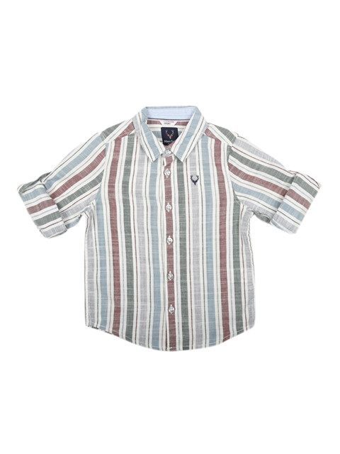 

Allen Solly Junior Boys Multicoloured Regular Fit Striped Casual Shirt, Multi