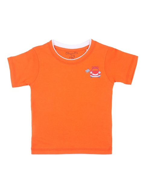 

Chirpie Pie by Pantaloons Boys Orange Solid Round Neck T-shirt