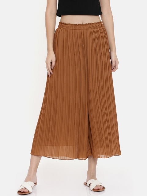 

Chumbak Women Brown Flared Solid Culottes