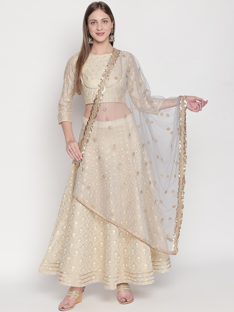 

Dupatta Bazaar Grey & Golden-Coloured Embroidered Dupatta