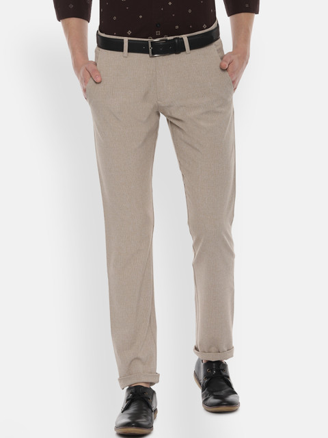 

Allen Solly Sport Men Beige Slim Fit Self Design Regular Trousers