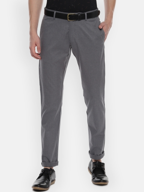 

Allen Solly Sport Men Grey Slim Fit Self Design Regular Trousers