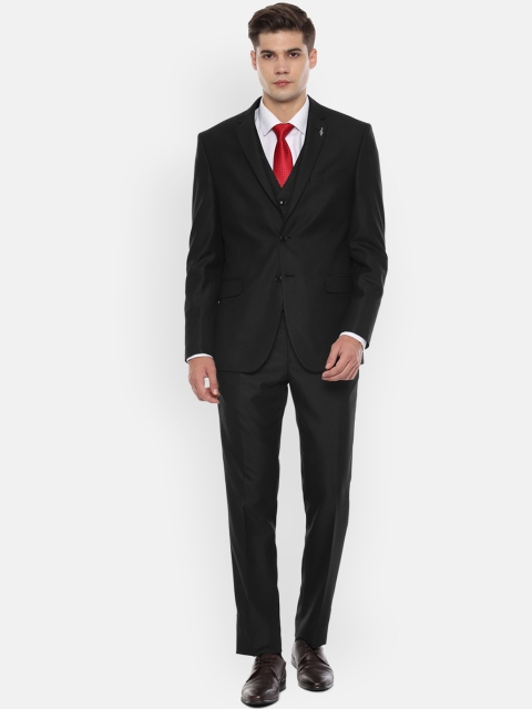 

Van Heusen Men Black Self-Design Two-Piece Suit
