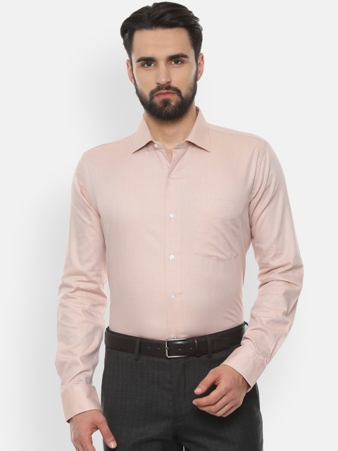 

Van Heusen Men Beige Slim Fit Self Design Formal Shirt