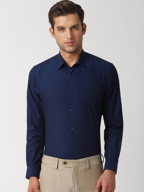 

Peter England Men Navy Blue Regular Fit Self Design Formal Shirt