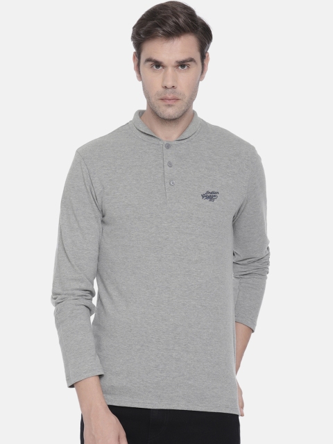 

The Indian Garage Co Men Grey Solid Polo Collar Slim Fit T-shirt