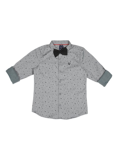 

Allen Solly Junior Boys Grey Regular Fit Printed Casual Shirt