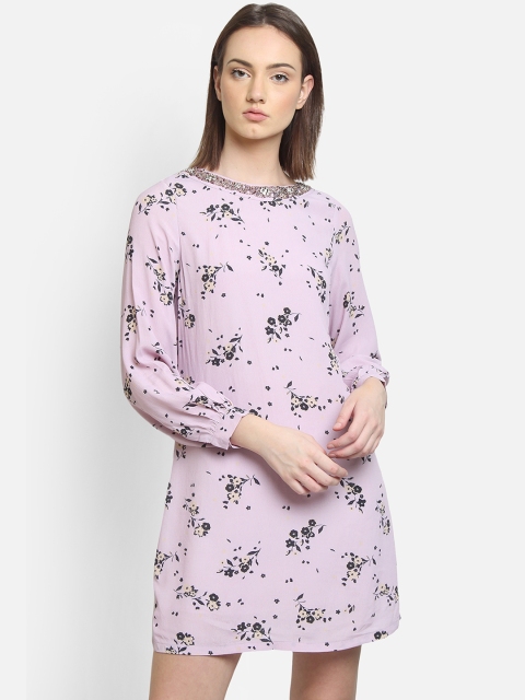 

COVER STORY Women Floral Printed Lavender A-Line Dress