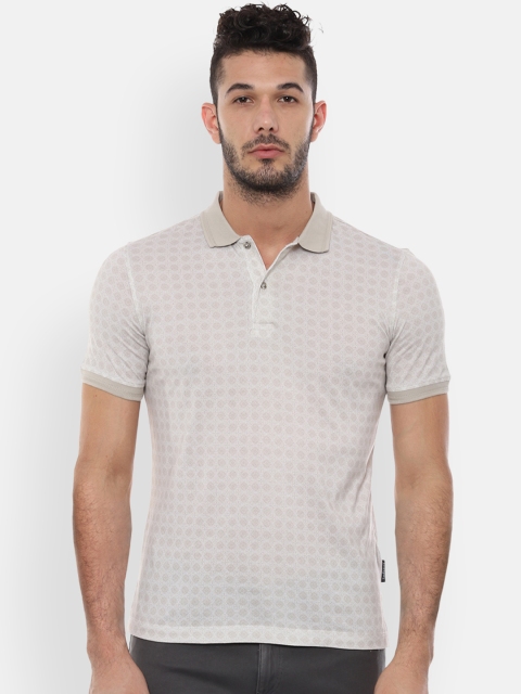 

Van Heusen Men Beige Printed Polo Collar T-shirt